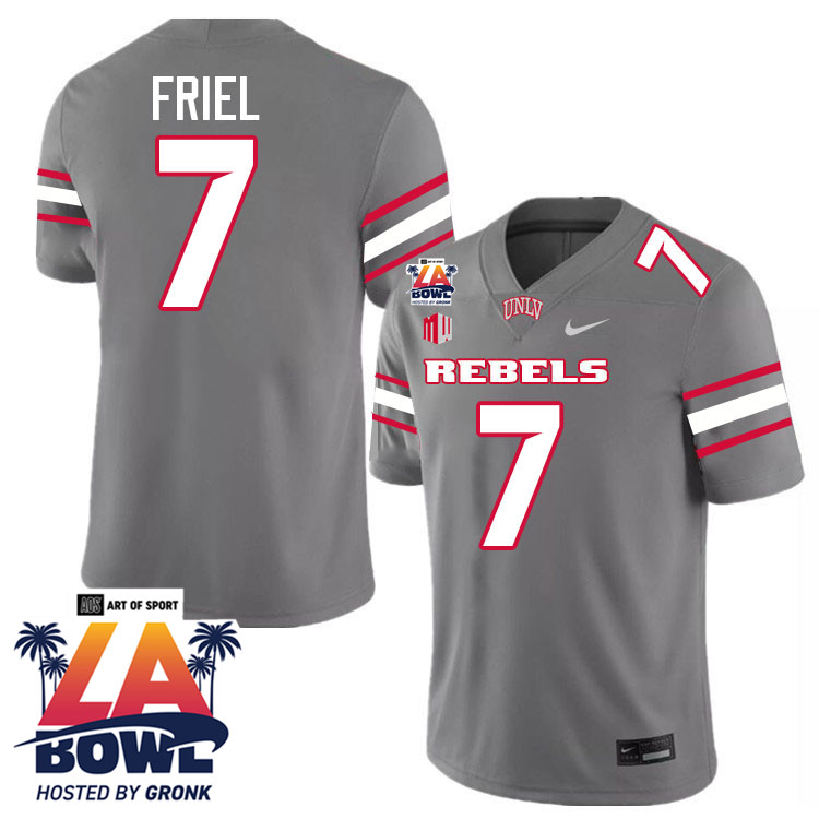 Cameron Friel LA Bowl Jersey,UNLV Rebels 2024 LA Bowl Jersey-Grey